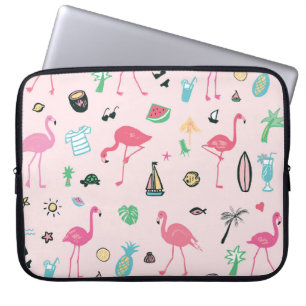 Flamingo Sommer: Lebhaftes Vogelmuster Laptopschutzhülle