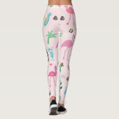 Flamingo Sommer: Lebhaftes Vogelmuster Leggings (Rückseite)