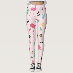 Flamingo Sommer: Lebhaftes Vogelmuster Leggings