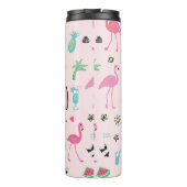 Flamingo Sommer: Lebhaftes Vogelmuster Thermosbecher (Rückseite)