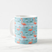 Flamingo Sommer Muster Kaffeetasse (Vorderseite Links)
