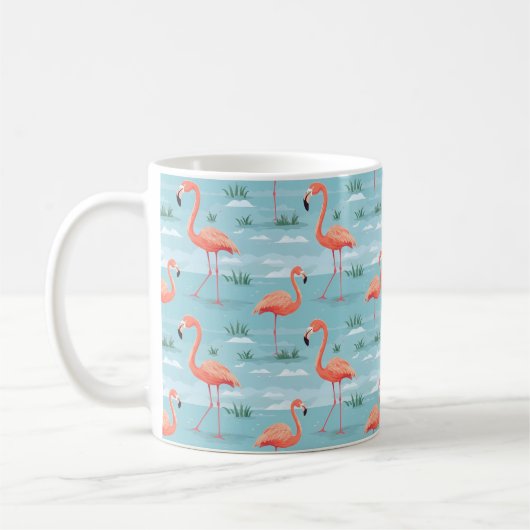 Flamingo Sommer Muster Kaffeetasse (Links)