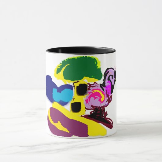 Flamingo-Sommer-Spaß-Stil Tasse (Zentrum)