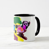 Flamingo-Sommer-Spaß-Stil Tasse (VorderseiteRechts)