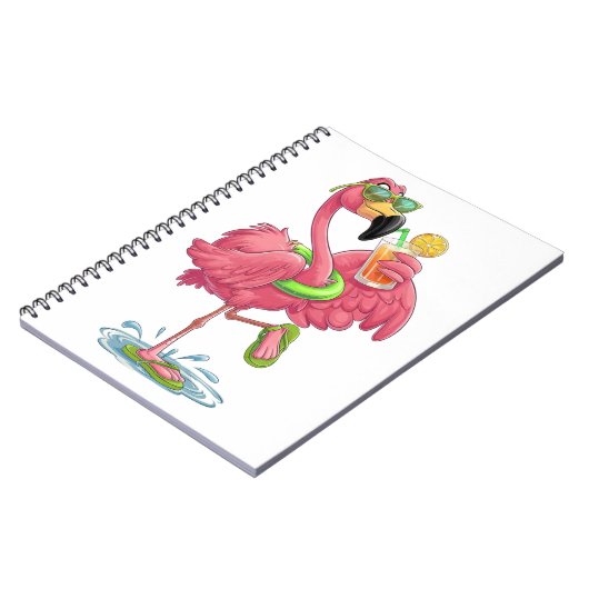 Flamingo Sommerurlaub Notizblock (Linke Seite)