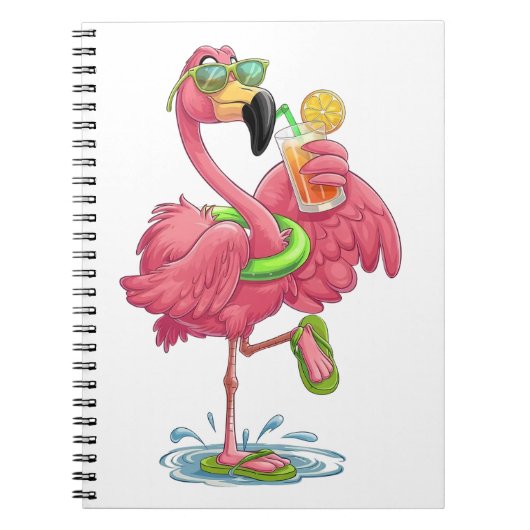 Flamingo Sommerurlaub Notizblock (Vorderseite)