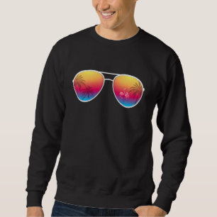 Flamingo Sonnenbrille Sommer Familienurlaub Ausflu Sweatshirt