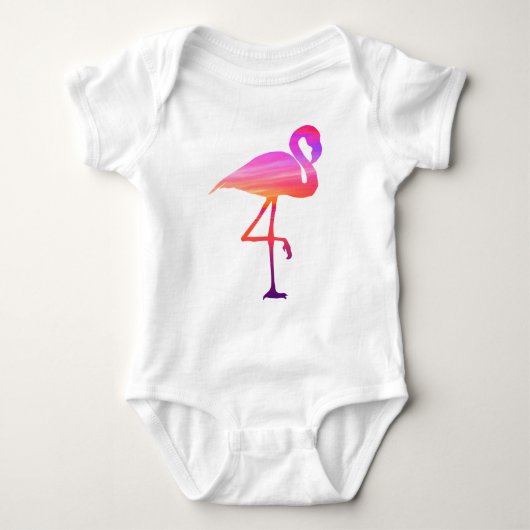Flamingo-Sonnenuntergang-Bodysuit Baby Strampler (Vorderseite)