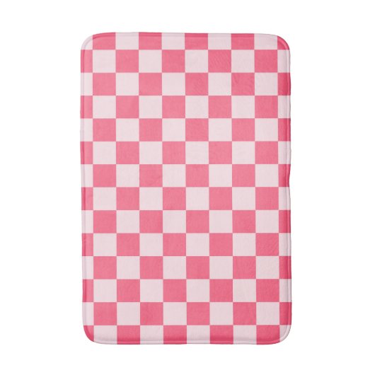 Flamingo sorbet checkerboard pattern badematte (Vorderseite Vertikal)