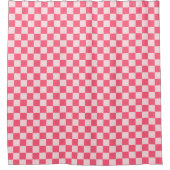 Flamingo sorbet checkerboard pattern duschvorhang (Vorderseite)