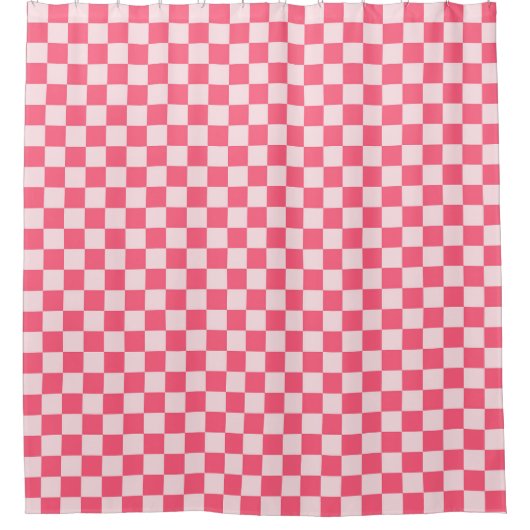 Flamingo sorbet checkerboard pattern duschvorhang (Vorderseite)