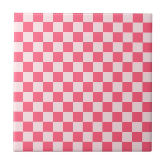Flamingo sorbet checkerboard pattern fliese (Vorderseite)