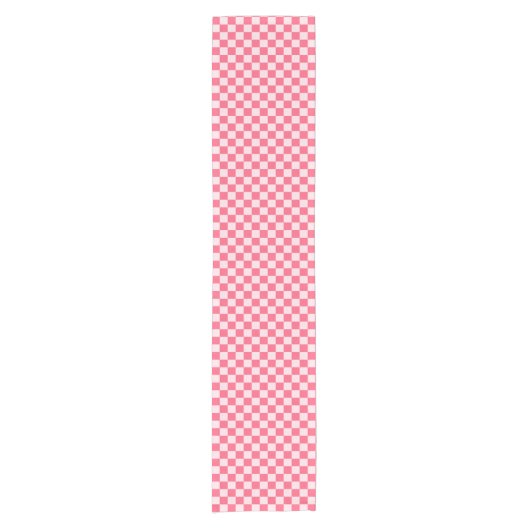 Flamingo sorbet checkerboard pattern kurzer tischläufer (Vorderseite)