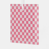 Flamingo sorbet checkerboard pattern ornament aus glas (Vorderseite links)