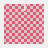 Flamingo sorbet checkerboard pattern ornament aus glas (Rückseite)