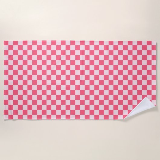 Flamingo sorbet checkerboard pattern strandtuch (Vorderseite)