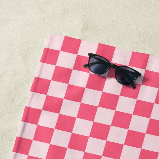 Flamingo sorbet checkerboard pattern strandtuch (Beispiel)