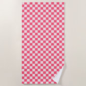Flamingo sorbet checkerboard pattern strandtuch (Vorderseite)