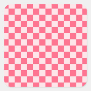 Flamingo-Sorbet-Schachbrettmuster Quadratischer Aufkleber