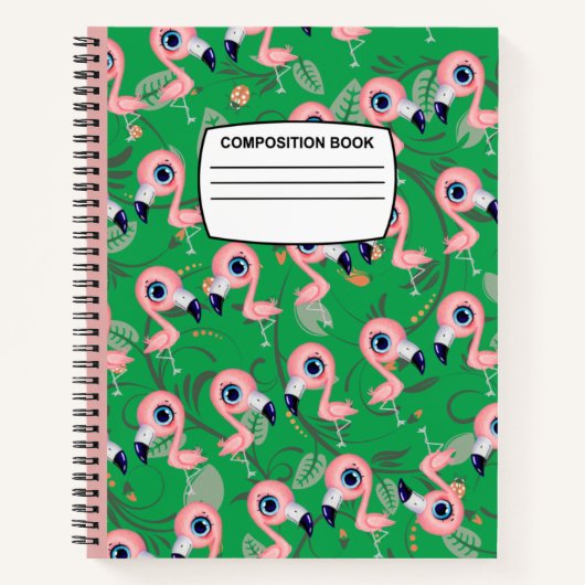 Flamingo Spiral-Komposition Notizblock (Vorderseite)