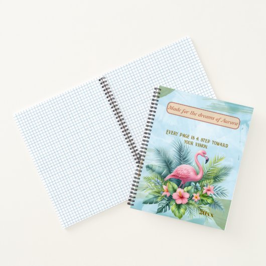 Flamingo Spiral Notebook mit individuellem Angebot Notizblock (Innenseite)