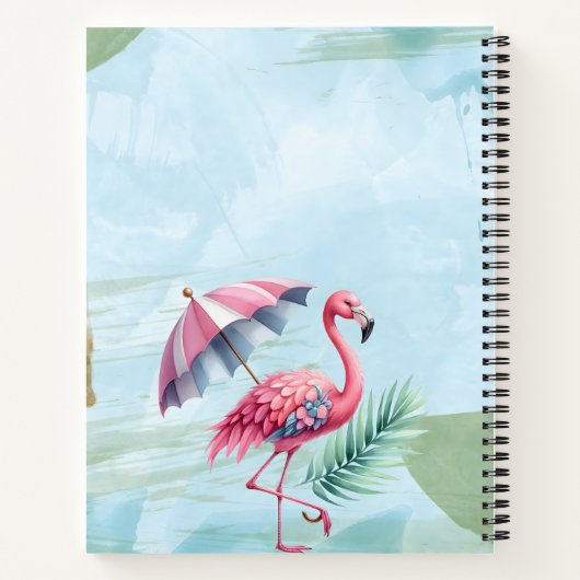 Flamingo Spiral Notebook mit individuellem Angebot Notizblock (Rückseite)