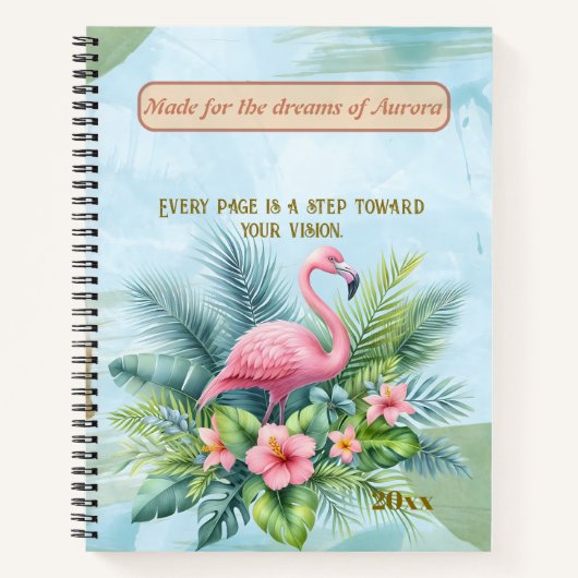 Flamingo Spiral Notebook mit individuellem Angebot Notizblock (Vorderseite)