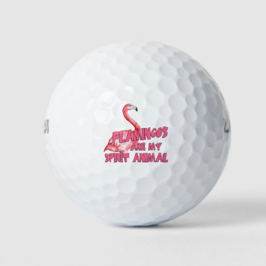 Flamingo Spirit Animal Golfball (Vorderseite)