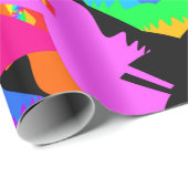 Flamingo Splash Fraktal Gift Wrap Geschenkpapier (Rolleneckpunkt)