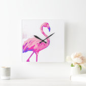 Flamingo Square Clock Quadratische Wanduhr (Zuhause)