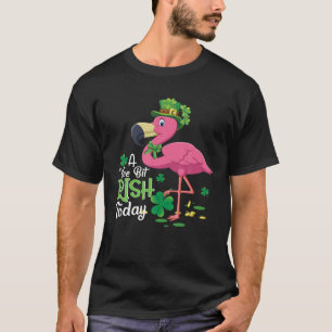 Flamingo St Patricks Day Boys Kids Girls Kleeblatt T-Shirt