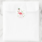 Flamingo St Patricks Day Flamingo Lover Kleeblatt Runder Aufkleber (Tasche)