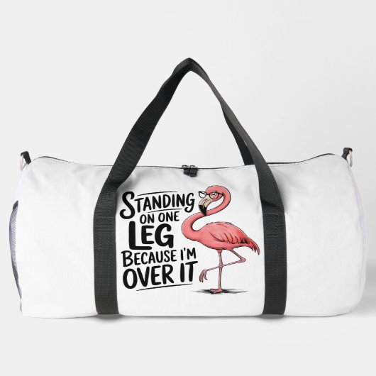 Flamingo Standing On One Leg Over Duffle Bag (Rückseite)