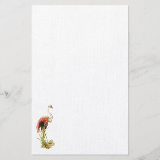 Flamingo-stationäres Vintages Briefpapier (Vorderseite)