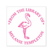 Flamingo Stehend "Aus der Bibliothek" Name Monog Permastempel (Design)