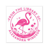 Flamingo Stehend, Blume Bibliotheksname Permastempel (Design)