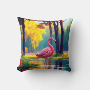 Flamingo Stehend im See-365476 Kissen