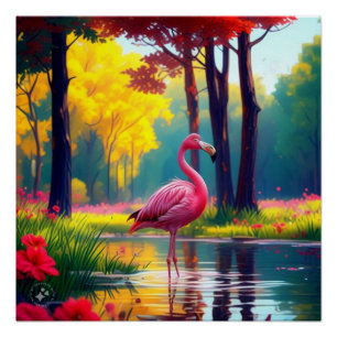 Flamingo Stehend im See-365476 Poster