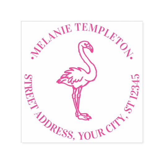 Flamingo Stehend Name Rücksendeadresse Permastempel (Design)