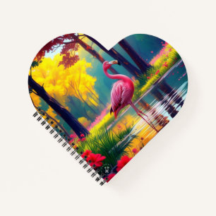 Flamingo steht im See-36547 Notizblock