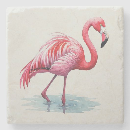 Flamingo Steinuntersetzer (Vorderseite)