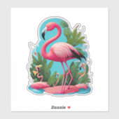Flamingo-Sticker Fügen Sie Ihrem Wind einen Pink-S Aufkleber (Blatt)