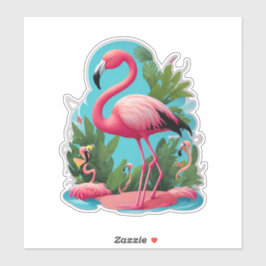 Flamingo-Sticker Fügen Sie Ihrem Wind einen Pink-S Aufkleber