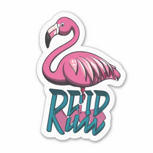 Flamingo Stickers a Splash of Pink to Your World Aufkleber (Vorderseite)