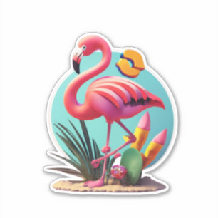 Flamingo Stickers zu Brighen Ihr Tag Aufkleber