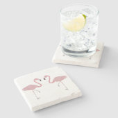 Flamingo Stone Untersetzer (Seitenansicht)