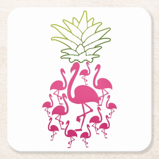 Flamingo Stone Untersetzer| Lover Stone Untersetze Rechteckiger Pappuntersetzer (Vorderseite)