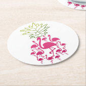Flamingo Stone Untersetzer| Lover Stone Untersetze Runder Pappuntersetzer (Angewinkelt)