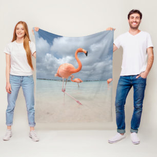 Flamingo-Strand Aruba Fleecedecke