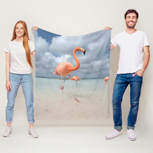 Flamingo-Strand Aruba Fleecedecke (Beispiel)